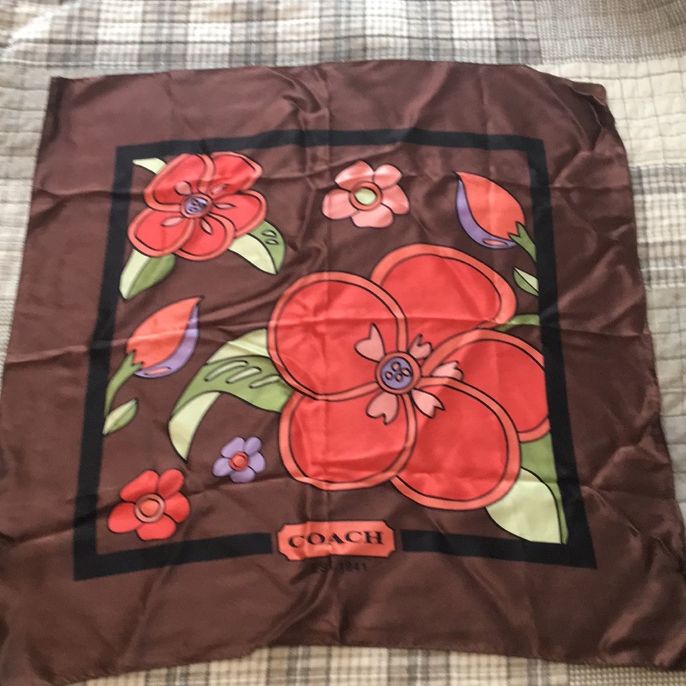 Coach Silk Floral Scarf